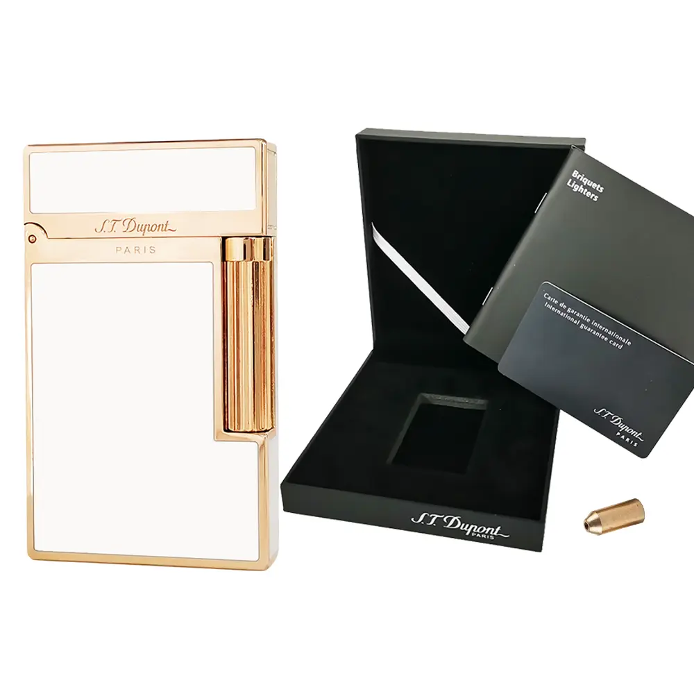 DPT set Metal White Lacquered GOLD Luxury Lighter (NO FUEL) Wanderful Gift set