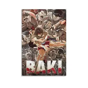 [UnFrame]Prints Anime Posters Baki Hanma Poster, Trendy Wall Art for Boys Room, Stylish printed Paintings, Anime Decor for Bedroom & Living Room. Poster printed Wall Art For Bedroom Decor Bar Office Room Decor Gift