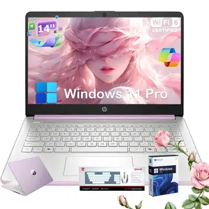 HP 14 inch Laptop for Students & Business •  Win 11 Pro • 8GB RAM • 128GB UFS • 250nits Anti-Glare Display • Intel 4-Core CPU • Copilot • Wi-Fi 6 • Bundle Accessory • Lavender