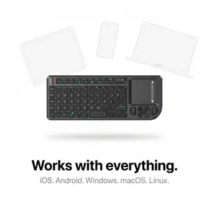 Mini Keyboard with Touchpad, Bluetooth &2.4G Dual Mode & Backlit, USB-C Rechargeable, Compatible with iPad, Mac, Windows, Android - Ultra-Thin Portable for Travel, Office, Home - Black