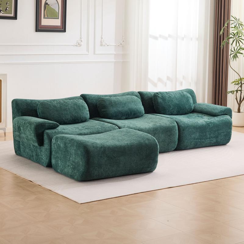 QAK 184" Living Room Bone-Free Sofa Set Cloud Modular Sofa Boxed, Memory Foam Modern Sofa, Large Comfort Compression Sofa, Compact Space Bedroom Apartment Two-Person Sofa