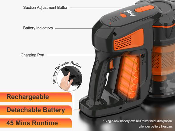INSE Cordless Vacuum Cleaner, 6-in-1 Rechargeable Stick Vacuum, 45mins Runtime, Lightweight Portable Vacuum, Ultra-Quiet, Versatile for Home Hard Floor Pet Hair Car INSE Cordless Vacuum Cleaner, 6-in-1 Rechargeable Stick Vacuum, 45mins Runtime, Lightweight Portable Vacuum, Ultra-Quiet, Versatile for Home Hard Floor Pet Hair Car