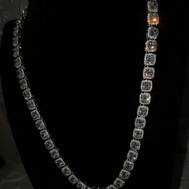 Ice Boxxx- 10 mm Unisex, square cluster tennis chain