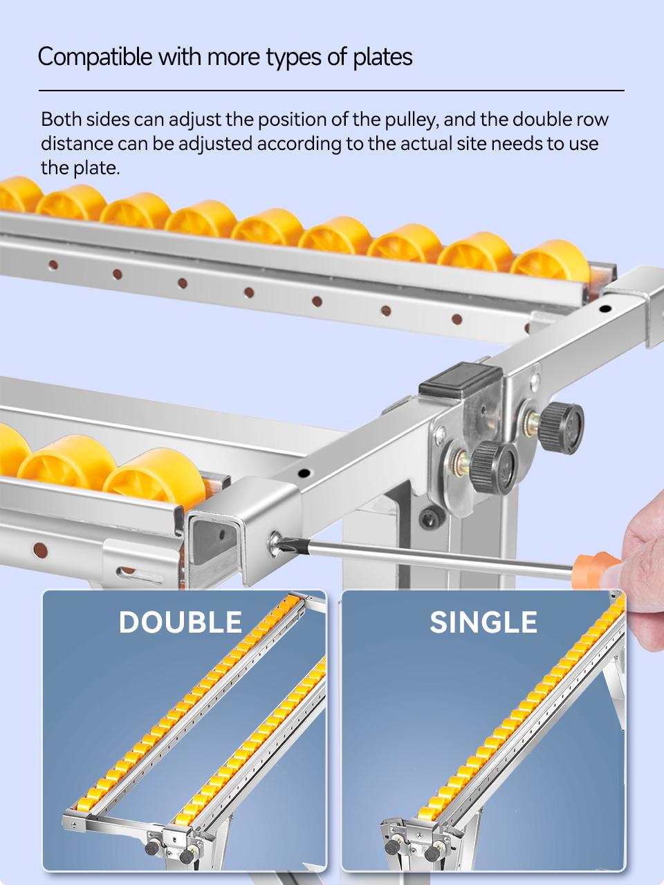 IMBOT Double Row Roller Foldable Wood Cutting Bracket Adjustable Height Portable Workshop Assistant for Material Handling & Space Optimization