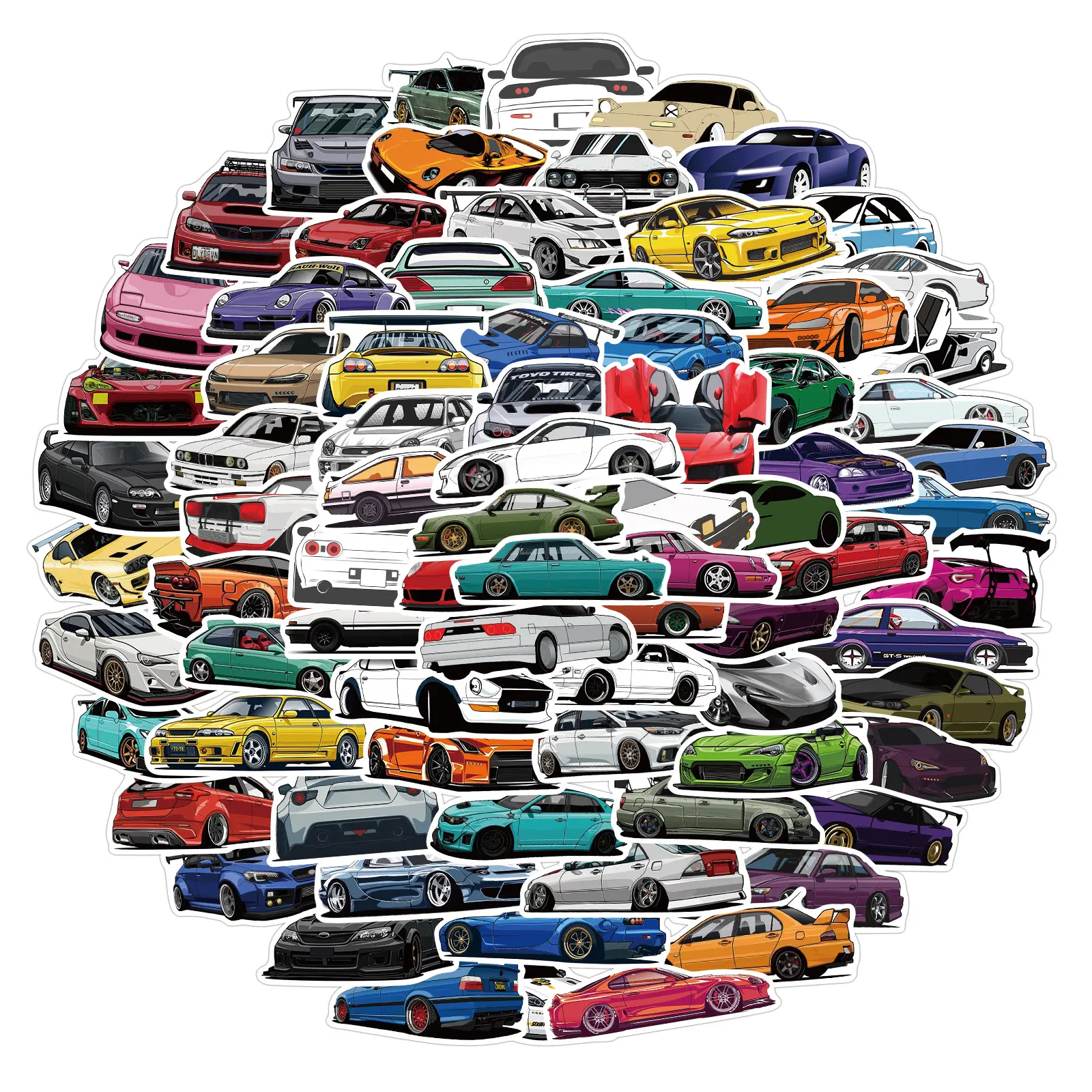 100pc Sports Car Sticker Pack, Bookish Journal Sticker. Vinyl Waterproof Stickers for Book Phone Laptop Water Bottle. Fun Craft Stickers for Scrapbooks, Planners, Gifts and Rewards. Cute Gifts for Girls Kids Teens Adults.