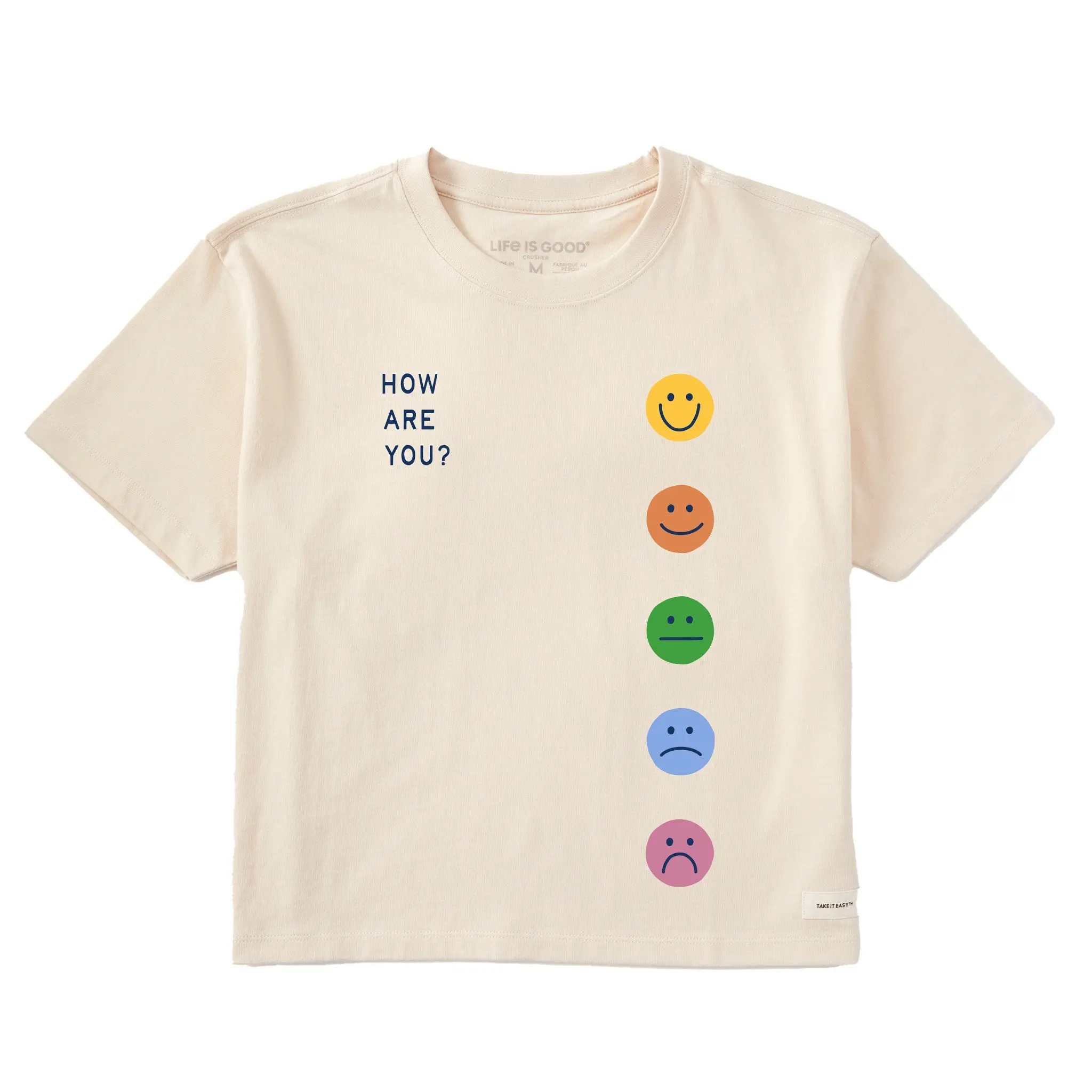 Women's How Are You Faces Short Sleeve Crusher Boxy Tee