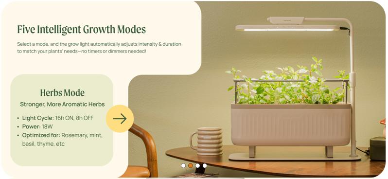 Vego Garden Grow Lights Stand for Indoor Plants Full-Spectrum LED Light with 5 Modes & Adjustable Height 14.9" to 22.5" for Seedlings Fruit Herbs Greens & Microgreens Heavy Duty Greenhouse Modern Design