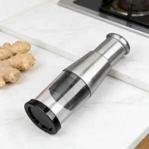 Stainless Steel Manual Garlic Press Hand-Press Garlic Chopper for Ginger Chili & More Easy Clean No Battery Kitchen Utensils Portable Compact One-Press Operation Sharp Blades