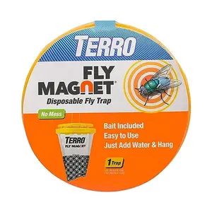 TERRO Fly Magnet Disposable Outdoor Fly Trap with Bait - T524 - Outdoor Fly Trap - Attract & Trap Flies Easily - Effective Insect Control