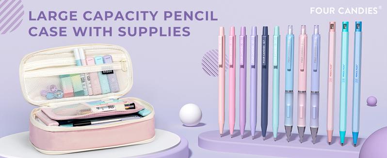 Four Candies 36PCS Aesthetic School Supplies, Mechanical Pencils 0.5mm, 0.7mm, 0.9mm & 2.0mm with 624PCS Lead Refills, Cute Mechanical Pencils for Writing, Drawing & Drafting, Student Essentials, school supplies art work, Ideal Christmas Gift for Kids Four Candies 36PCS Aesthetic School Supplies, Mechanical Pencils 0.5mm, 0.7mm, 0.9mm & 2.0mm with 624PCS Lead Refills, Cute Mechanical Pencils for Writing, Drawing & Drafting, Student Essentials, school supplies art work, Ideal Christmas Gift for Kids