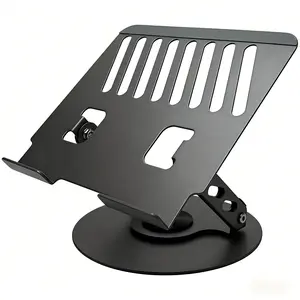 Adjustable Dual‑Axis Laptop Cooling Stand, Foldable Carbon Steel Frame, 360° Rotating Base, Ergonomic Desk Mount, Holds Up to 10 Devices & 17‑inch Screens, Rotating Laptop Stand with Cooling Function