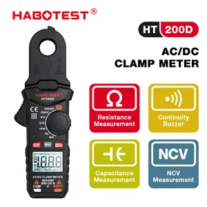 HABOTEST HT200D Digital Clamp Meter Multimeter 6000-Count Auto-Ranging Voltmeter True RMS (TRMS) Auto-Ranging Voltage Tester AC/DC Voltage and AC Current Testing Non-Contact Voltage Detection Temperature, Continuity, Resistance, Diode Tester