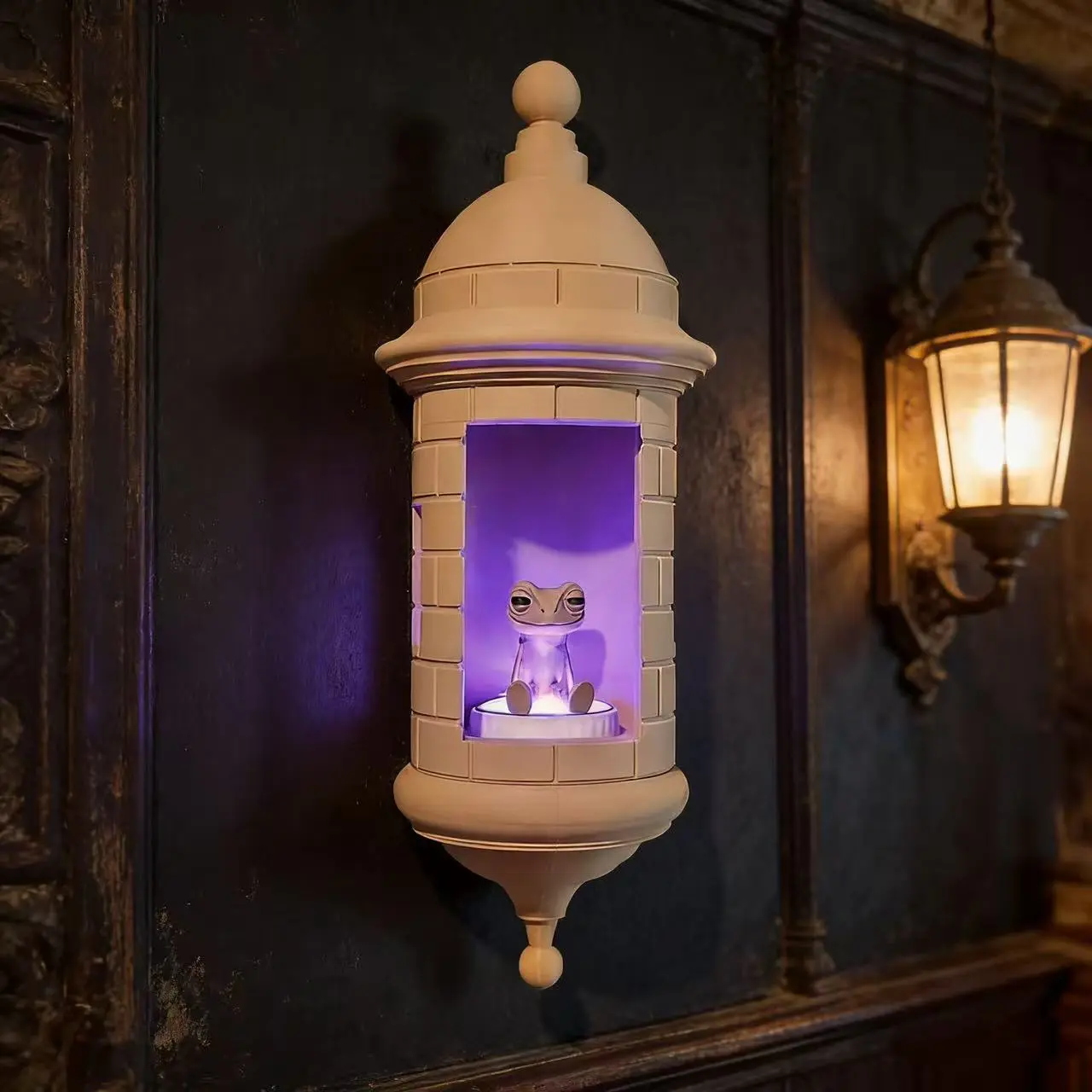 Adjustable Color Coqui Frog Night Light - Puerto Rico Souvenirs, Cultural Motif Sentry Box Design, Warm Soundless Decor, 9.8x4.1in, Gift Option for Collectors, Family, Friends, Bedroom & Home Party Supplies