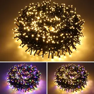 AWQ 500 LED 49 FT Christmas Cluster Lights, Multi & Warm String Lights Plug in with 11 Modes, Timer & Memory Function Extendable for Indoor Outdoor Wedding Party Christmas Decoration (500)