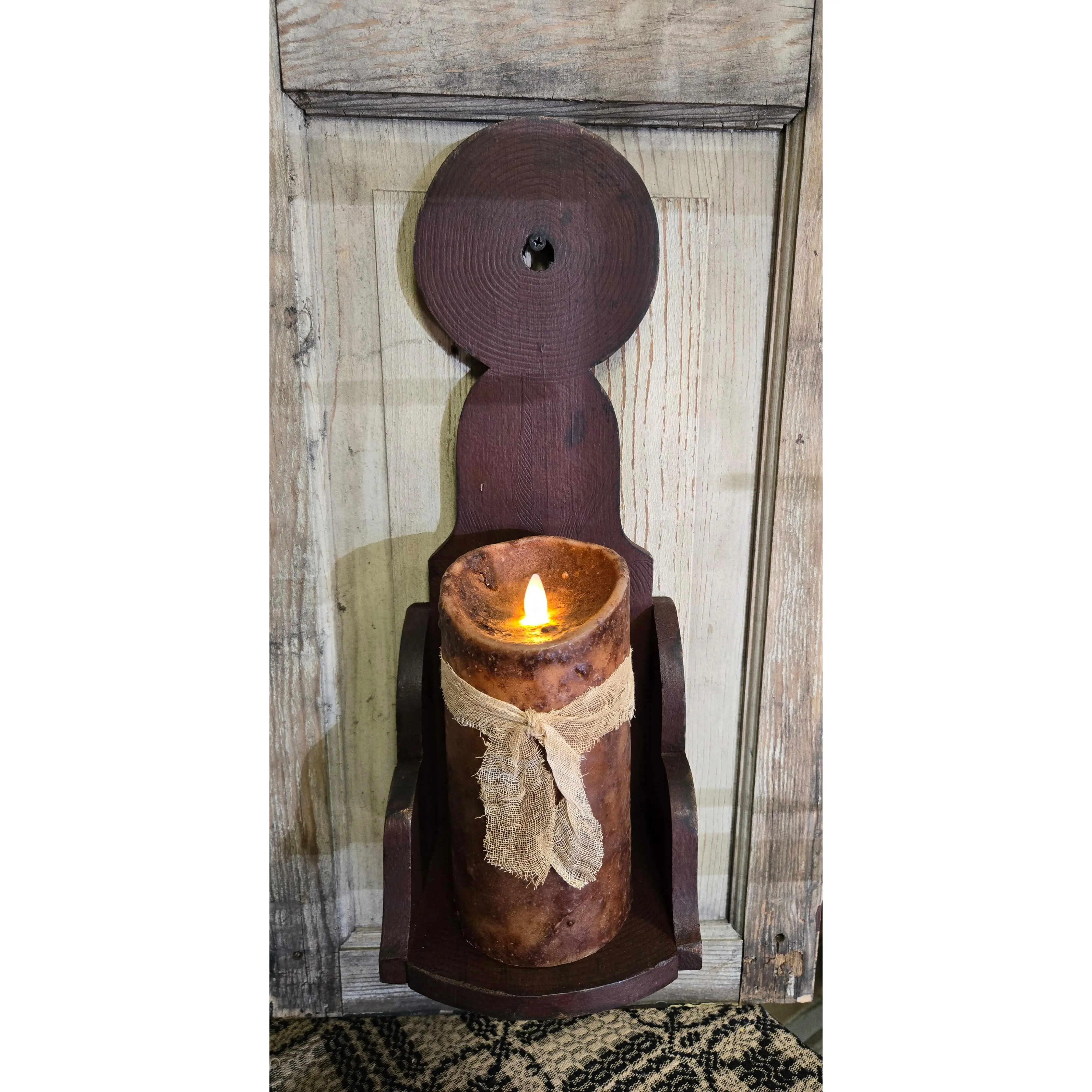 Combed Wooden Sconces - Set of Four Wooden Sconces for Home Lighting