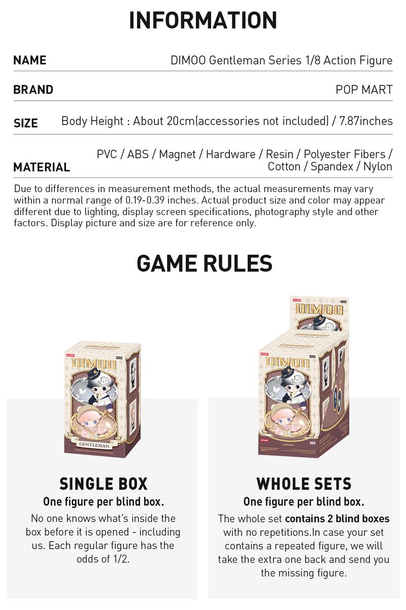 POP MART DIMOO Gentleman Series 1/8 Action Figure