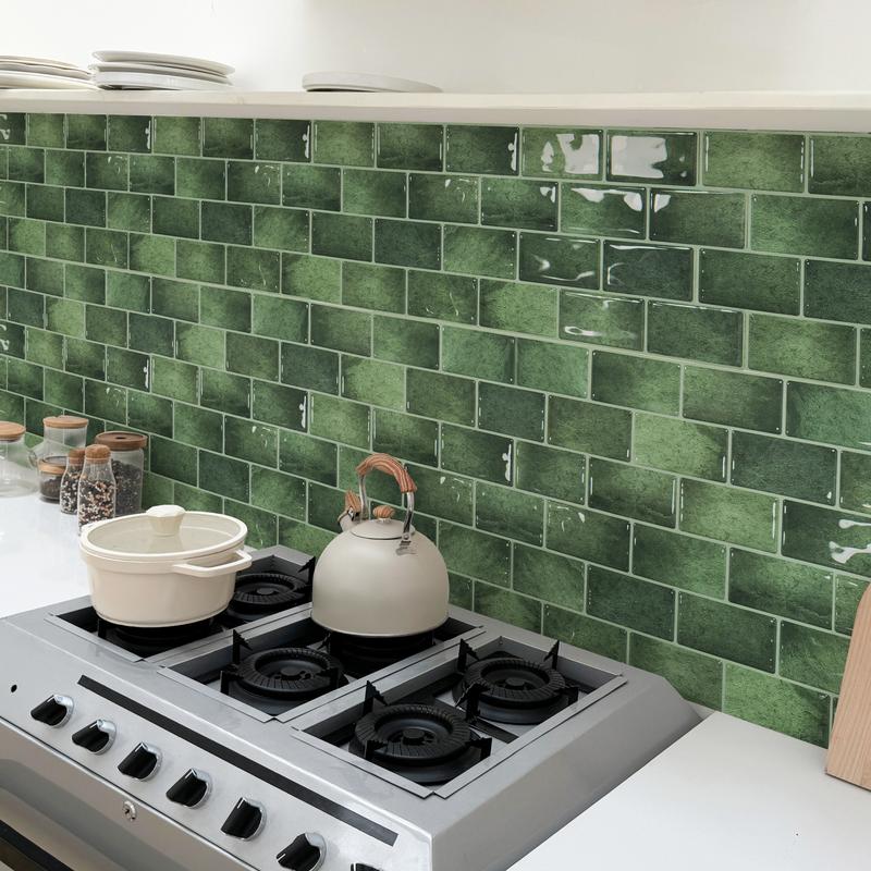 Art3d 20-Pack 12"x6" Peel & Stick Vinyl Subway Tile, Waterproof, Budget-Friendly & Rental-Friendly Nature Backsplash Wallpaper for Kitchen, Bathroom