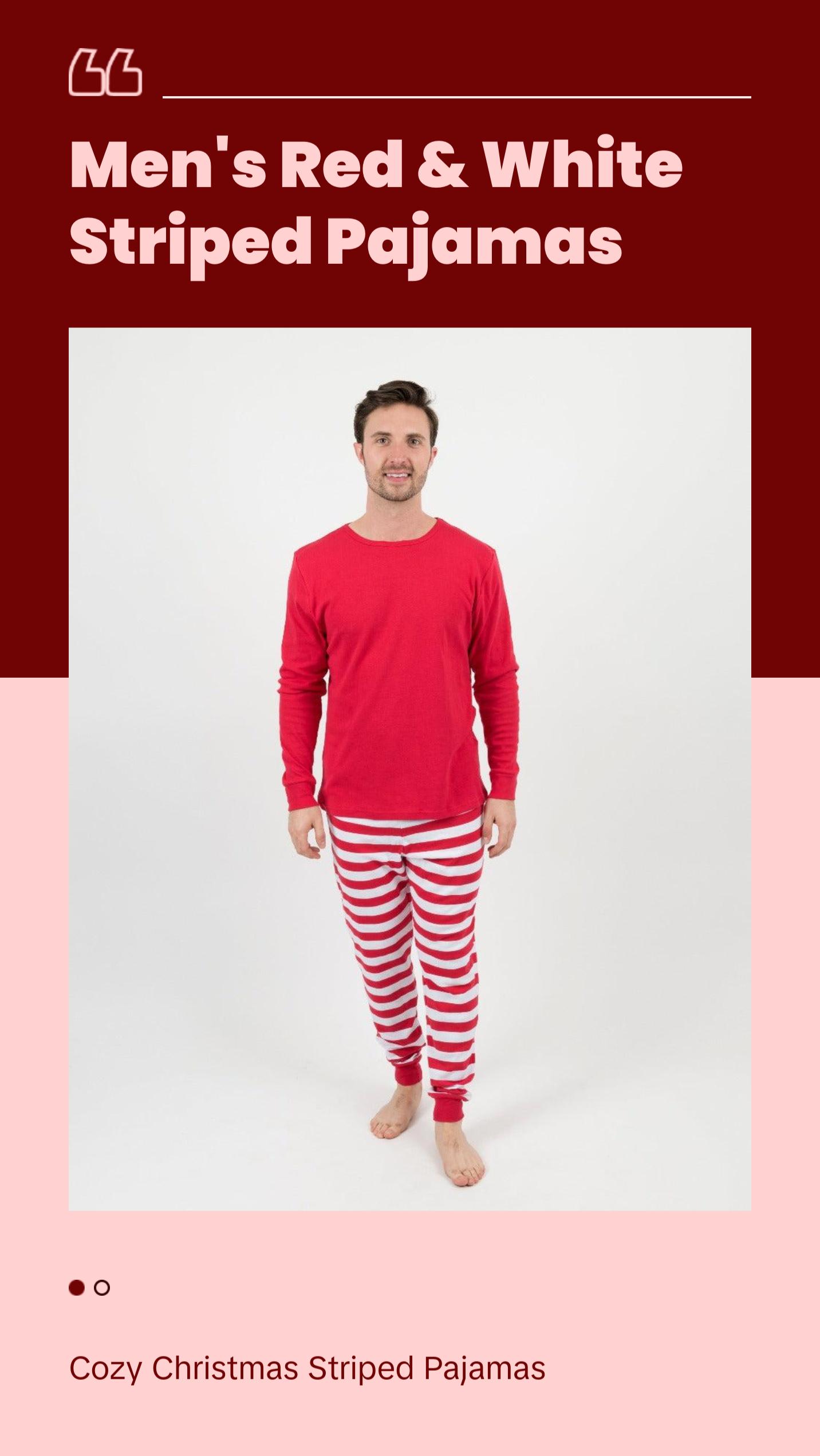 Men's Red & White Stripes Pajamas