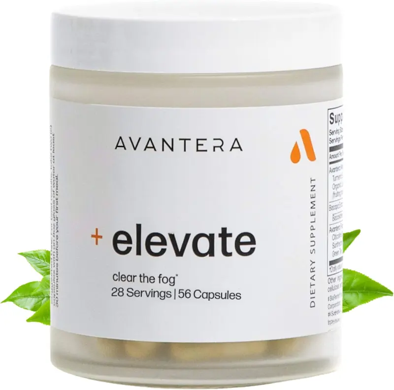 Avantera Elevate Premium Nootropic Supplement - Beat Brain Fog - Best Focus Supplements for Memory & Focus Support - Energy Without Crash - 56 Count Pills for Women & Men*
