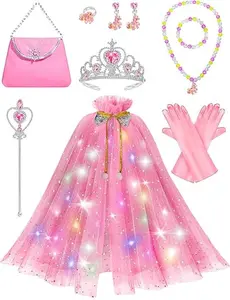 Light Up Princess Dress Up for Girls 3 4 5 6, Toddlers Dress Up Clothes, Princess Toy for Kids Birthday Gift