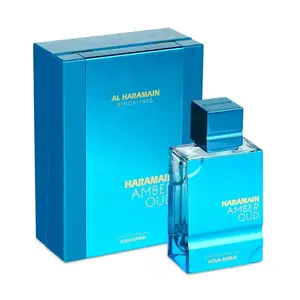 Al Haramain Amber Oud Aqua Dubai 2.0 oz (60ml) EDP - Long Lasting Fresh Marine Perfume - Luxury Arabian Bergamot & Amber Scent - Unisex Cologne for Men & Women