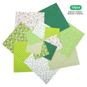 14Pcs Floral Cotton Fabric - 9.8" DIY Patchwork Quilting Bundles,Precut Fabric Square Sheets,DIY Crafts Sewing Accessories,Clothing Accessory tool