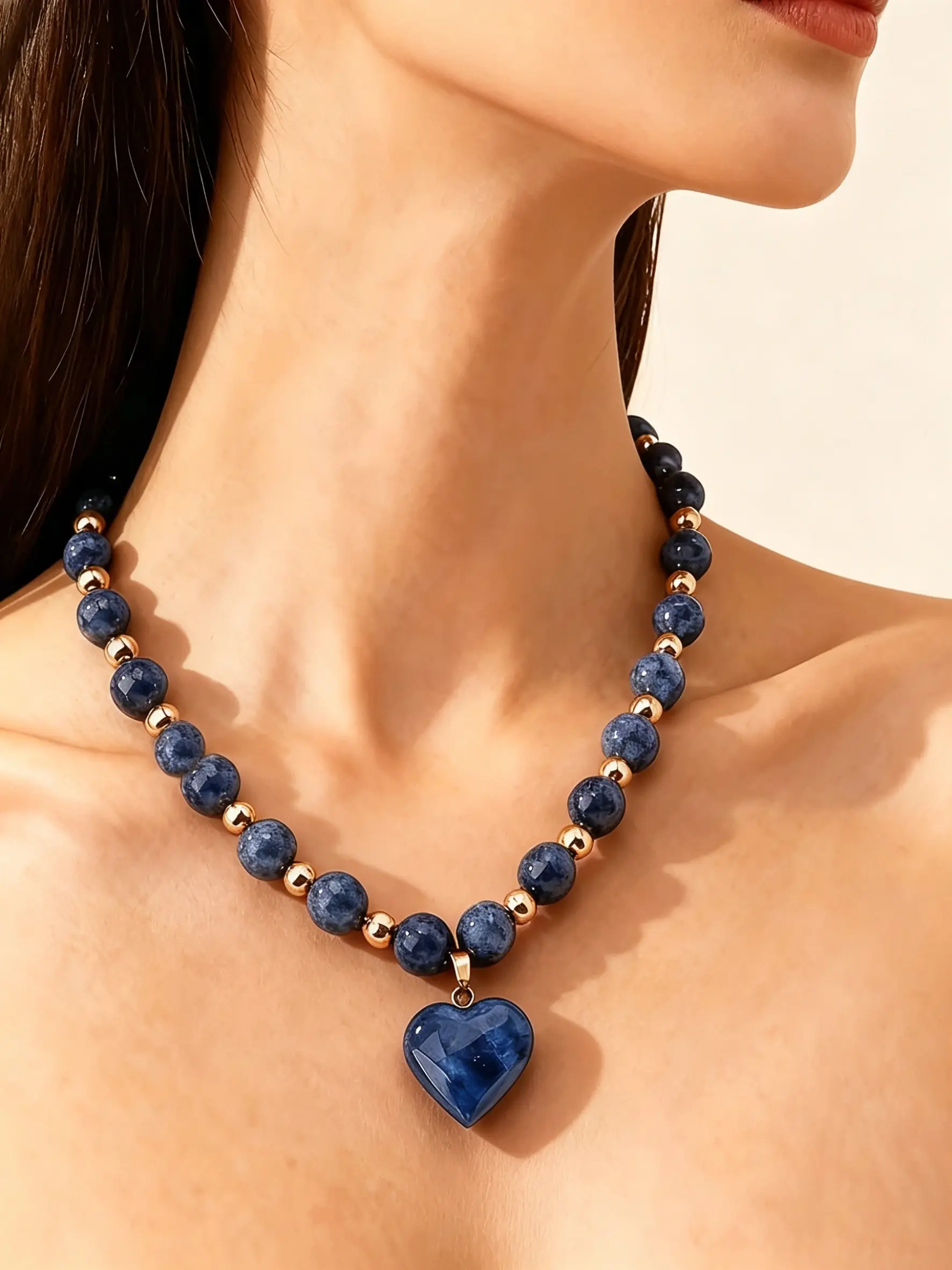 Natural Lapis Lazuli Necklace, Bohemian Style, Symbolizes Wisdom and Protection, December Birthstone, Natural Gemstone Jewelry