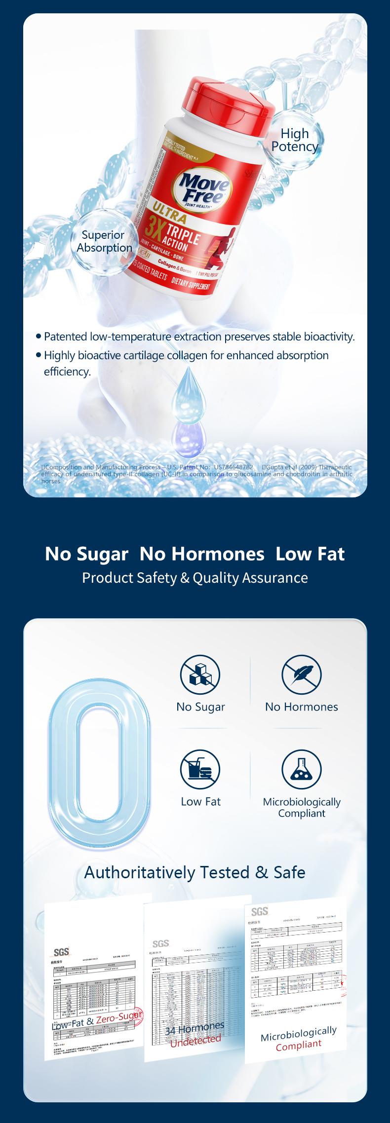 【Joint Health】Move Free Ultra Triple Action Joint Supplement 1 Pack of 75 Tablets Glucosamine Chondroitin Healthcare Fitness Vitamin Optimum Strengthen Repair