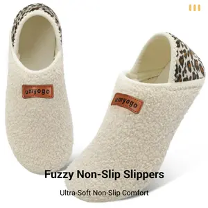 Slipper for Women Men Slipper Socks Fuzzy House slippers with rubber soles, soft and lightweight, non-slip, suitable for indoor and outdoor use Footwear