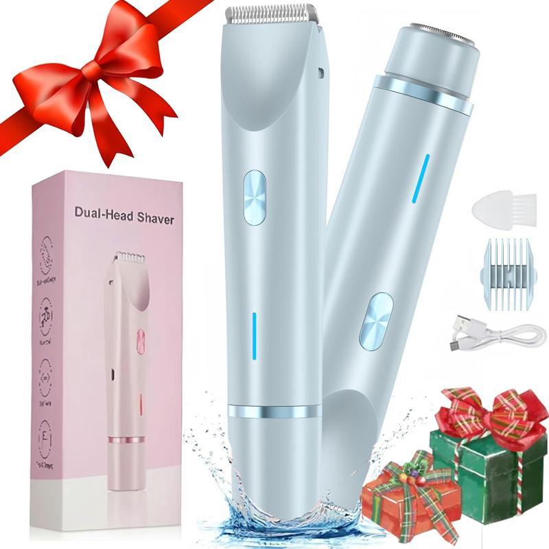 Electric Bikini Trimmer for Women, 1 Set Rechargeable 2 in 1 Body & FacialHair Removal for Winter Gift, Waterproof Wet &Dry Use Trimmer for Women, Halloween Christmas Gift, Fall Essentials