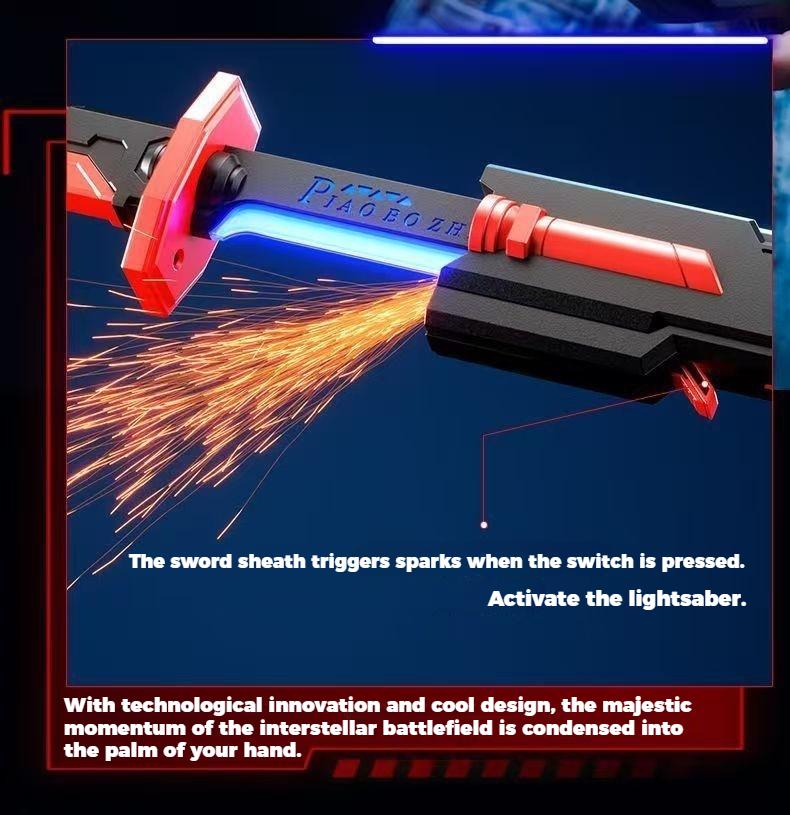 In Stock Spark Edition DKD 31.5" Cyberpunk SparkBlade Lightsaber Toy with Sound & Fog, Eight-Color Streaming Light Effect, Type-C Rechargeable for Rave, Cosplay & Display Perfect Easter Gift