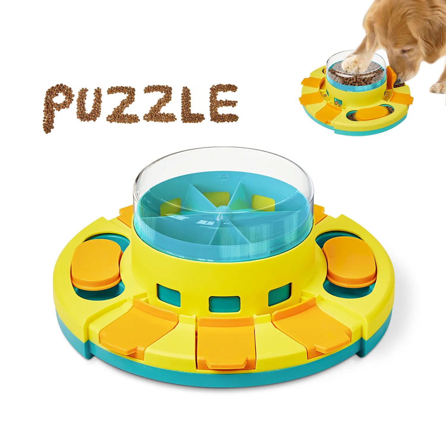 Potaroma Dog Puzzle Toy 2 Levels, Slow Feeder, Dog Food Treat Feeding Toys for IQ Training, Dog Entertainment Toys for All Breeds 4.2 Inch Height #backtoschool