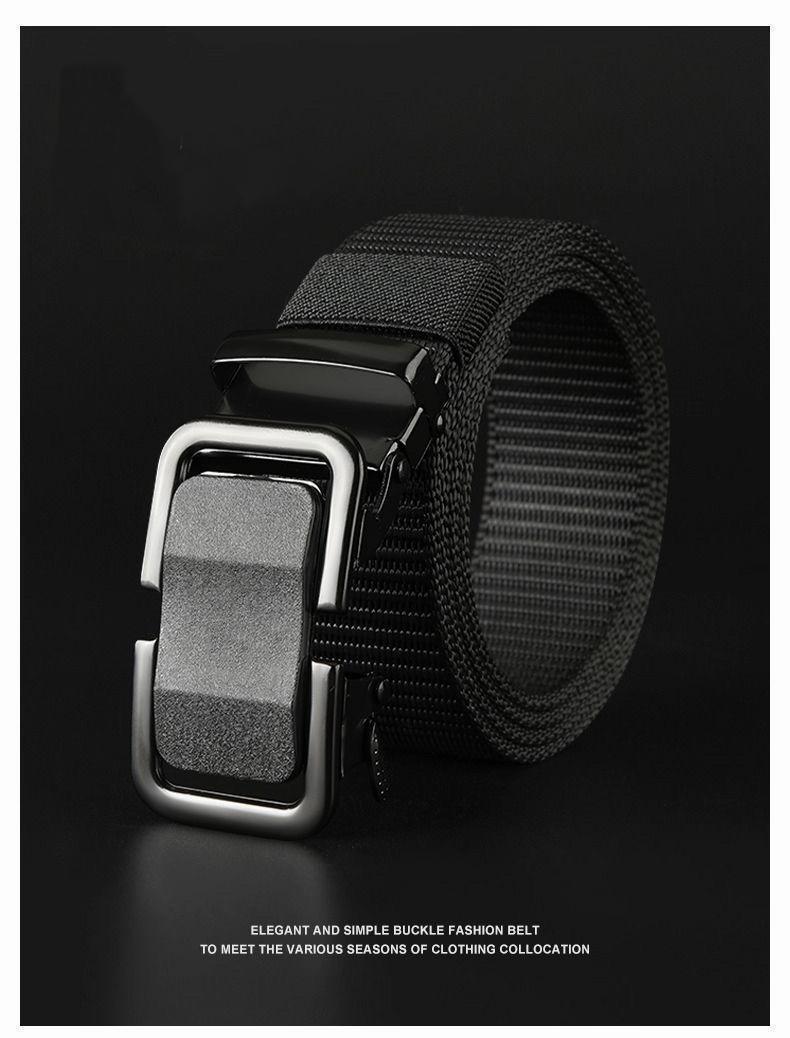 Men's Automatic Buckle Belt – No Hole Punch, Easy Adjust, Stretch Comfort for Business & Casual Wear