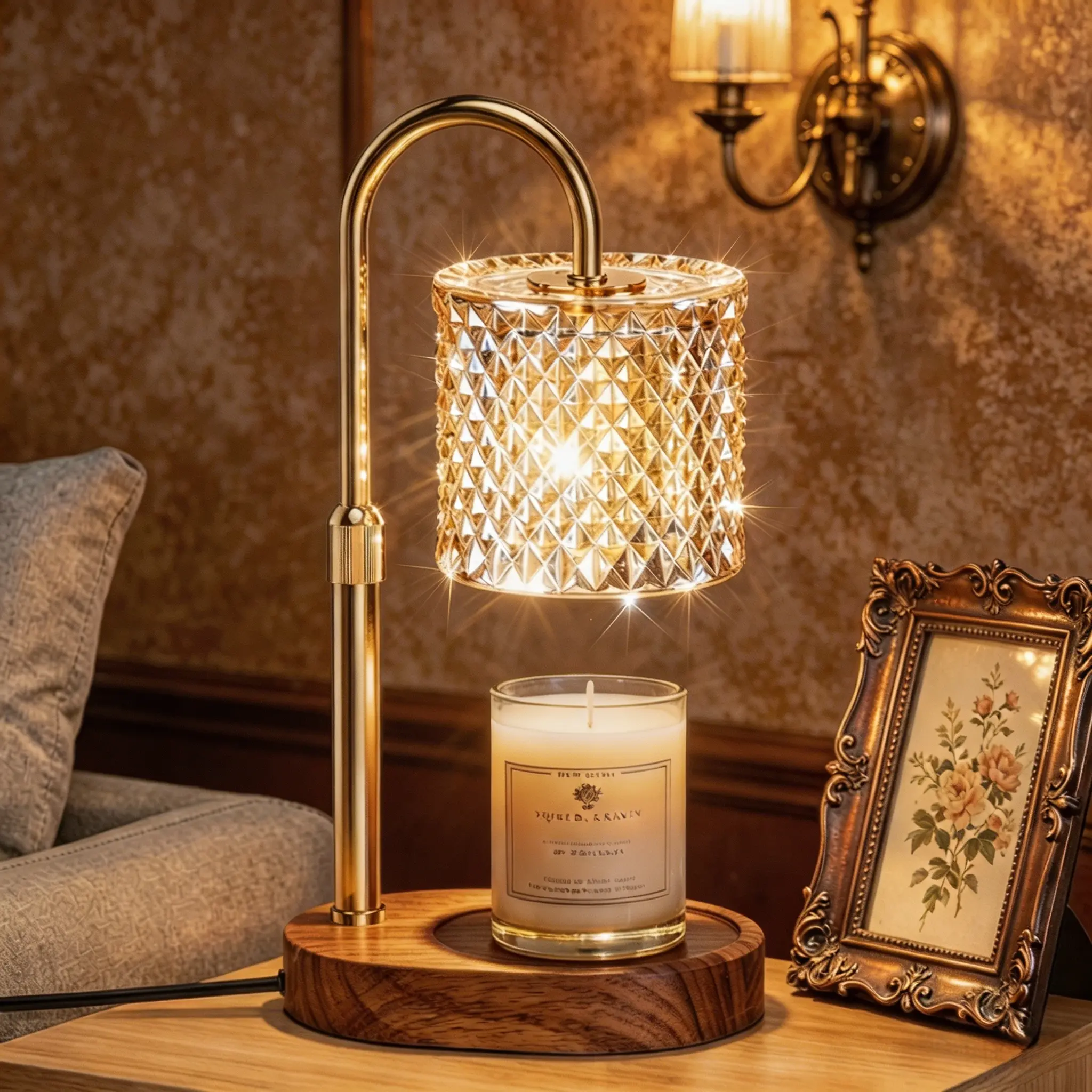 Adjustable Height Candle Warmer Lamp, Electric Wax Melt & Jar Candle Warmer with Timer & Dimmer Control, 2 Heating Bulbs Candle Wax Warmer Lamp, Ideal Home Decor Housewarming Gift, Birthday Christmas Mother's Day Present, Candles Not Included