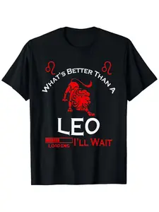 Team Leo Man Or Leo Woman Retro Style Horoscope Birthday T-Shirt, Suitable for All Men And Women Outdoor Short-Sleeved T-Shirts in All Seasons