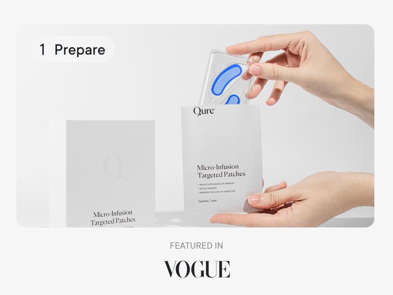 Qure Micro-Infusion Anti Wrinkle Patches for Smile Line, Frown lines, Under Eye Bags, Puffiness, Crow's Feet - Retinol, Niacinamide, Caffeine, Peptides - Dissolvable for Overnight Use - 8 Pairs