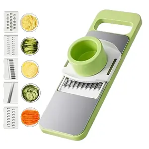 6 in 1 Vegetable Cutter, Stainless Steel Kitchen Slicer, Vegetable Cutting Slicer, Dicer, Grater, Time Saving Food Processor, Home Cooking Essential Tool, Utensils