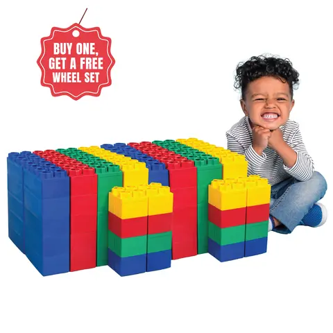 BiggoBlocks 96-PC Jumbo Construction Building Blocks Kids Stacking Toy Standard Set - Cool Gifts for Kids, Ages 4+ Boys/Girls, 3-10 Years, All Seasons, Indoor/Outdoor Play, STEM Learning, Creativity