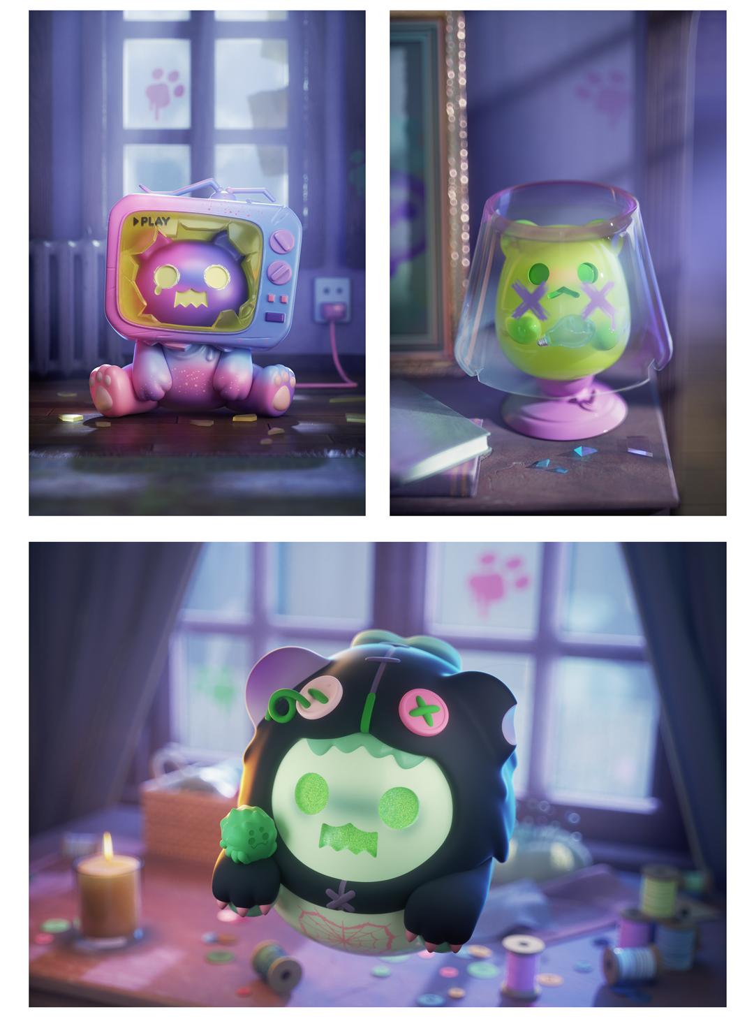 [FINDING UNICORN] 【Live Unboxing】ShinWoo Ghost Bear House Series Blind Box Cute Figures Desktop Ornament Collectible Toys Birthday Gifts HPK7ACZTKA