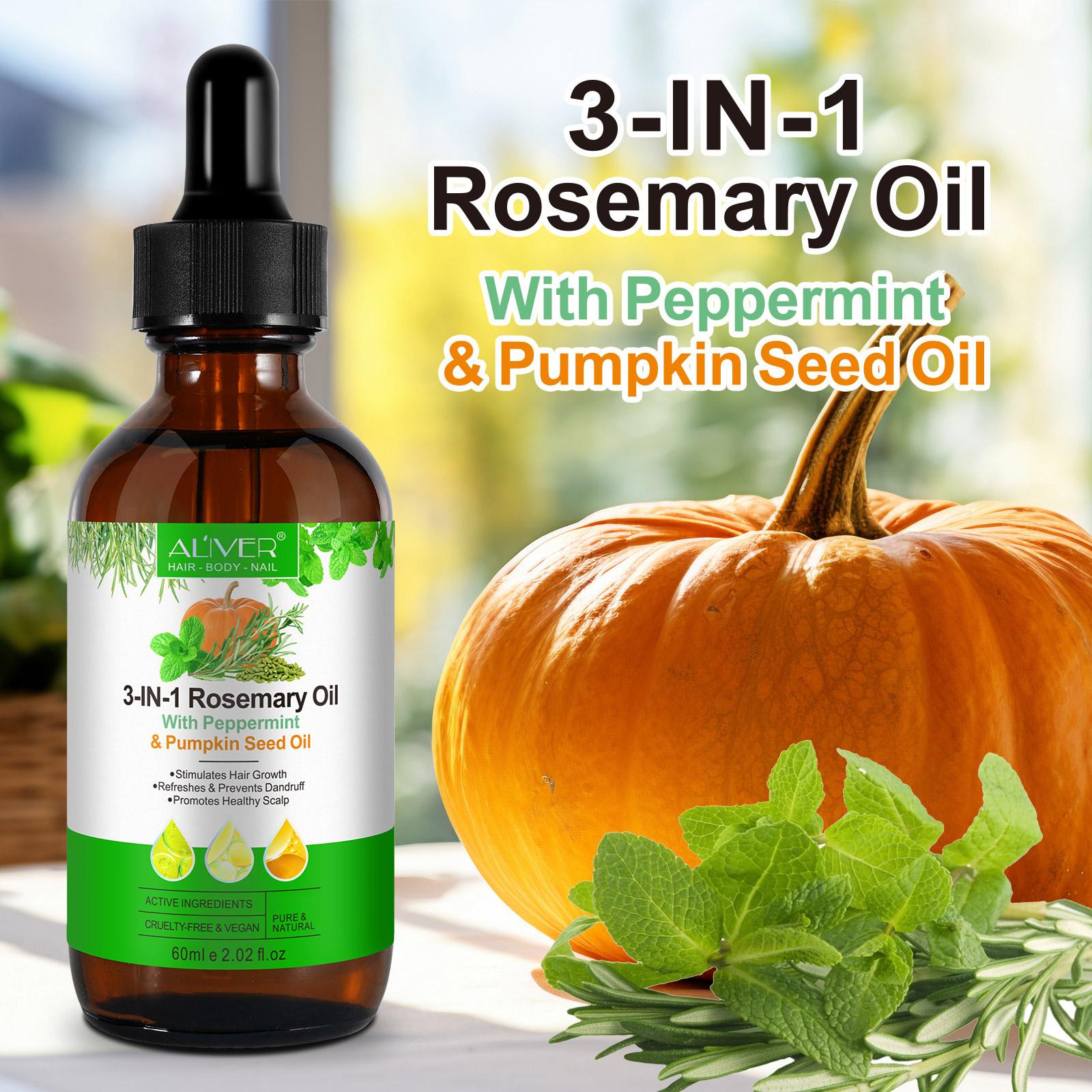 3-in-1 Rosemary Oil with Peppermint and Pumpkin Seed Oil for hair, body and nails