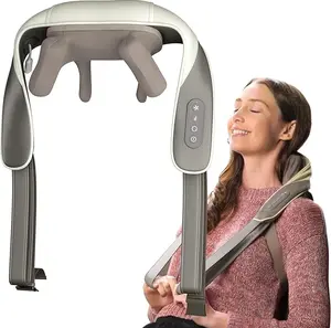 【Adomii】Electric Neck and Back Massager, Heat Function Deep Tissue Cordless Neck Massager Relax Muscles, 4D Kneading Heated Massage Shoulder Massager Gift Ideas for Dad Mom Friends