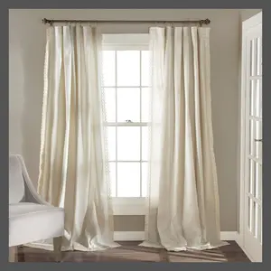 108"x54" Rosalie Rod Pocket Light Filtering Window Curtain Panel Ivory - Lush Décor