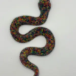 Flexible water bead Snake Silicone Picky Pad - Skin Picking & ADHD Relief Toy with Textured Silicone Scales for Stress and Focus