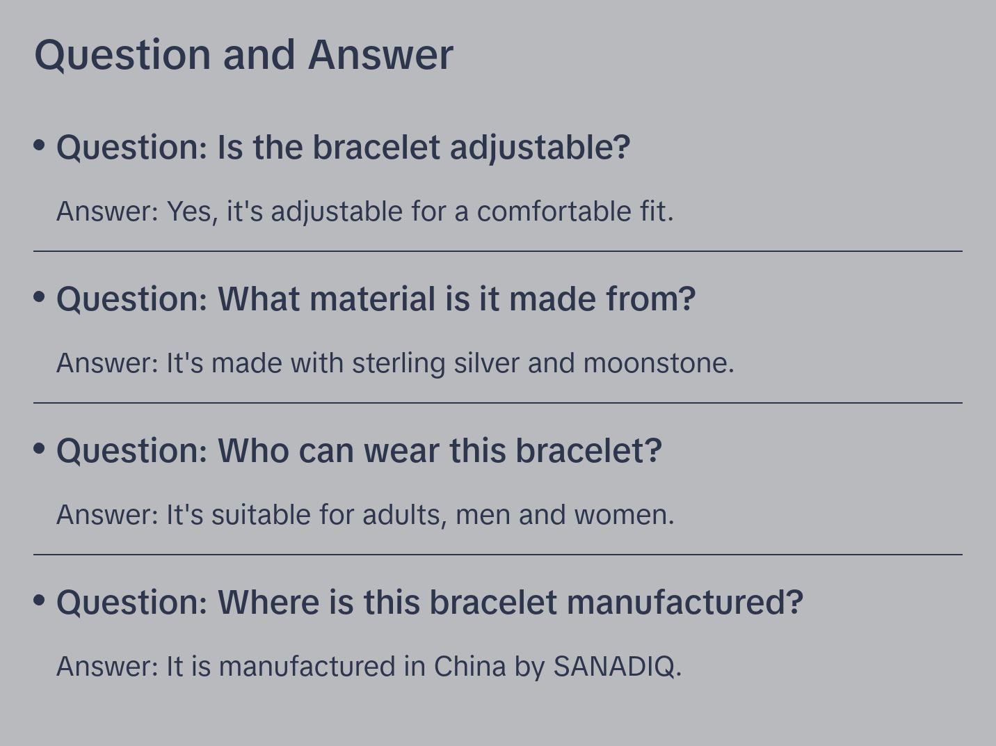 Adjustable Sterling Silver Moonstone Bracelet