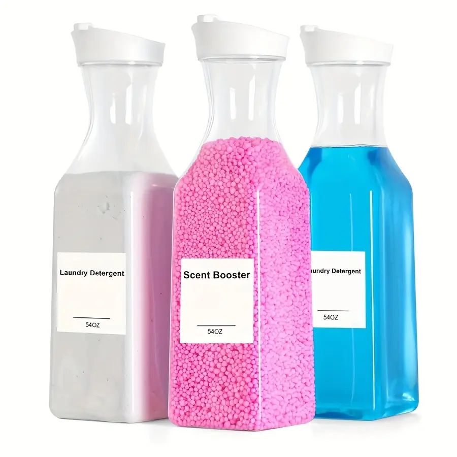 2/3 Pack 54 OZ Liquid Laundry Detergent Dispenser, Plastic Material Laundry Detergent Container for Organizing, Fabric Softener and Laundry Soap Dispenser, Laundry Powder Organizer for Laundry Room, Storage Bottles, Plastic Storage Containers