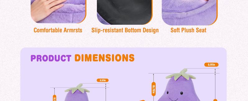 【Valentine's Day gift】Modern 24/31 Inch Bean Bag Chair for Padded Toddler Sofa with High Rebound Memory Foam Beige Purple Eggplant Design