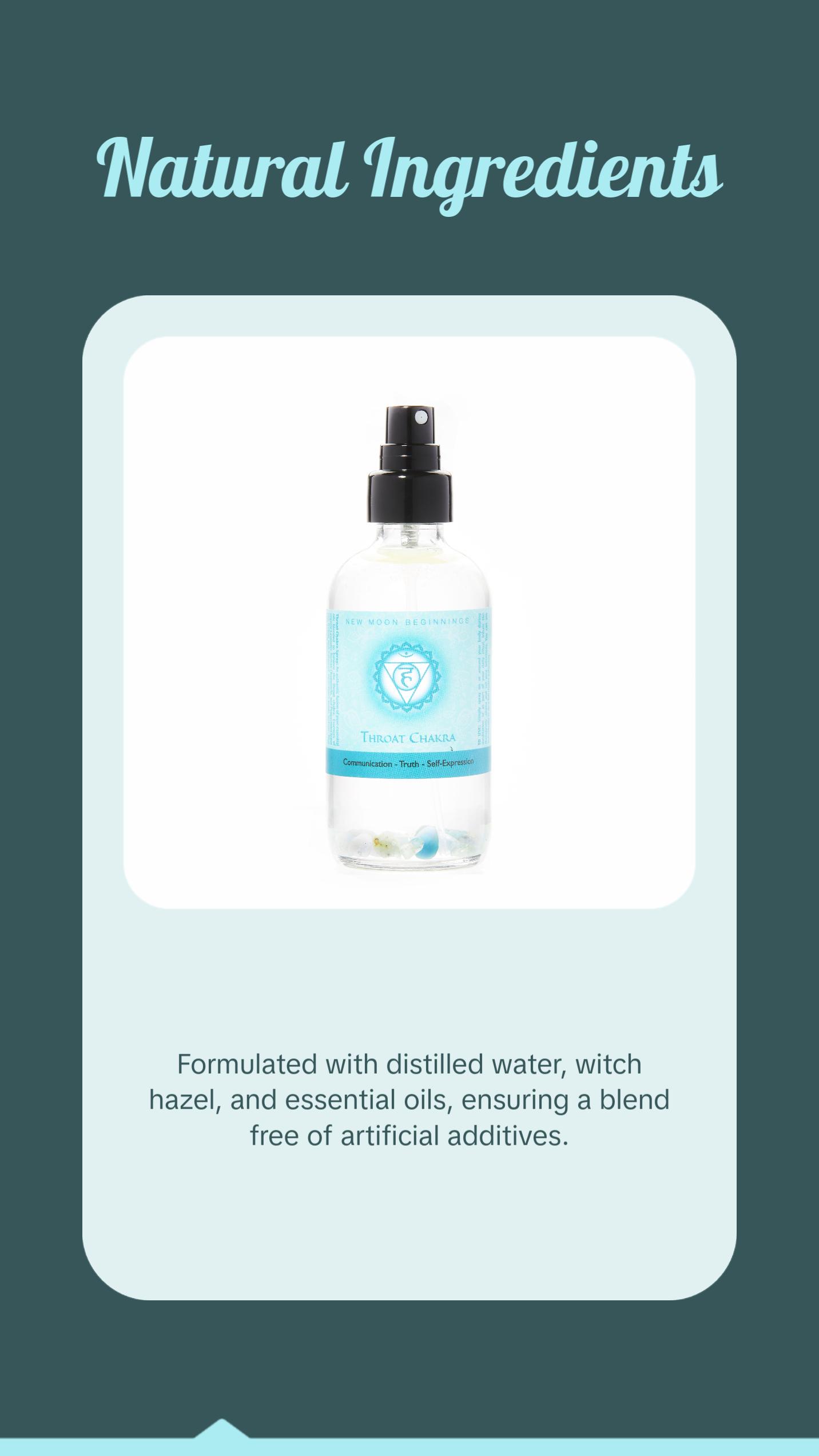 New Moon Beginnings Throat Chakra Spray - Peppermint Fragrance - Oral Aroma for Sensitive Individuals