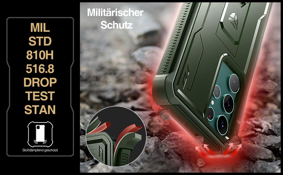 Dexnor for Samsung Galaxy S22 Ultra Case/6.8 inches, [Built in Screen Protector and Kickstand] Heavy Duty Military Grade Protection Shockproof Protective Cover for Samsung Galaxy S22 Ultra 5G
