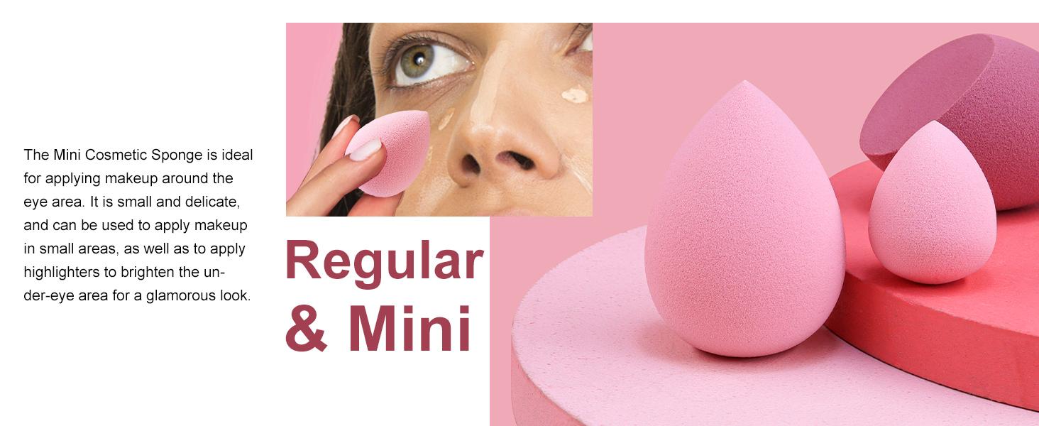 Makeup Sponge Set Blender Sponges 7 Pcs for Liquid, Cream, and Powder, Latex Free, Multi colored Beauty Sponges with 1 Mini Sponge, Vegan & Cruelty-Free, Stocking Stuffers for Women