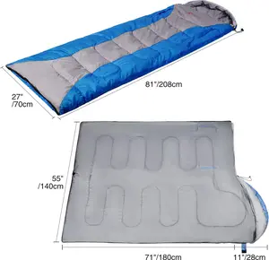 Lightweight Sleeping Bag with Armholes, 81"x27" Warm Weather Sleeping Bag Comfort for Outdoor Camping, Blue